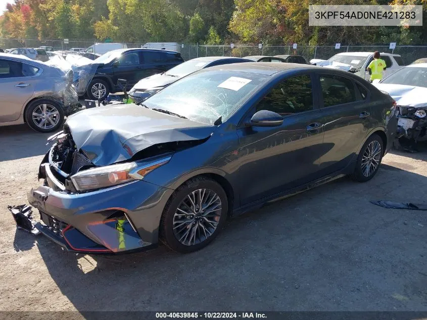 2022 Kia Forte Gt-Line VIN: 3KPF54AD0NE421283 Lot: 40639845