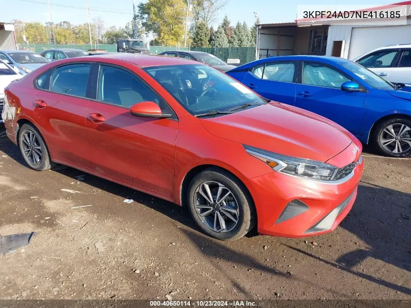 2022 Kia Forte Lxs VIN: 3KPF24AD7NE416185 Lot: 40650114