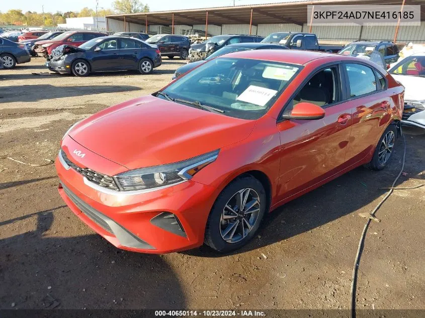 2022 Kia Forte Lxs VIN: 3KPF24AD7NE416185 Lot: 40650114