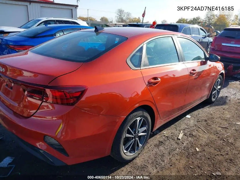 2022 Kia Forte Lxs VIN: 3KPF24AD7NE416185 Lot: 40650114