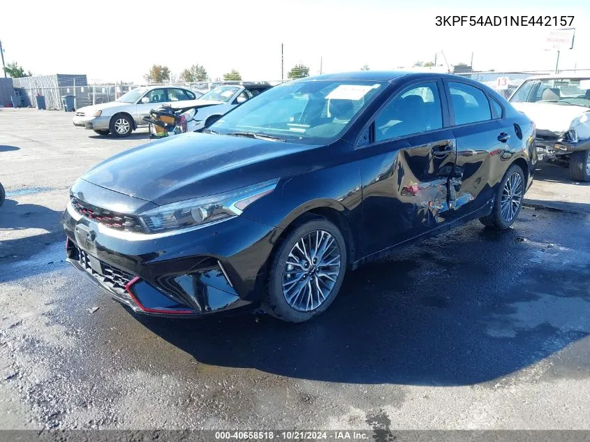 2022 Kia Forte Gt-Line VIN: 3KPF54AD1NE442157 Lot: 40658518