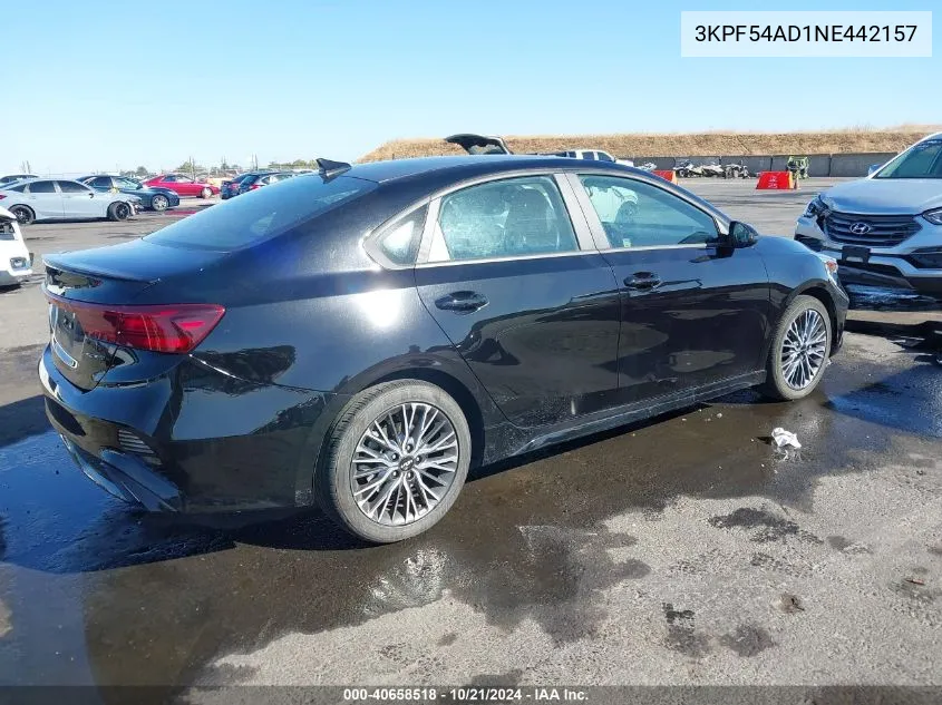 2022 Kia Forte Gt-Line VIN: 3KPF54AD1NE442157 Lot: 40658518