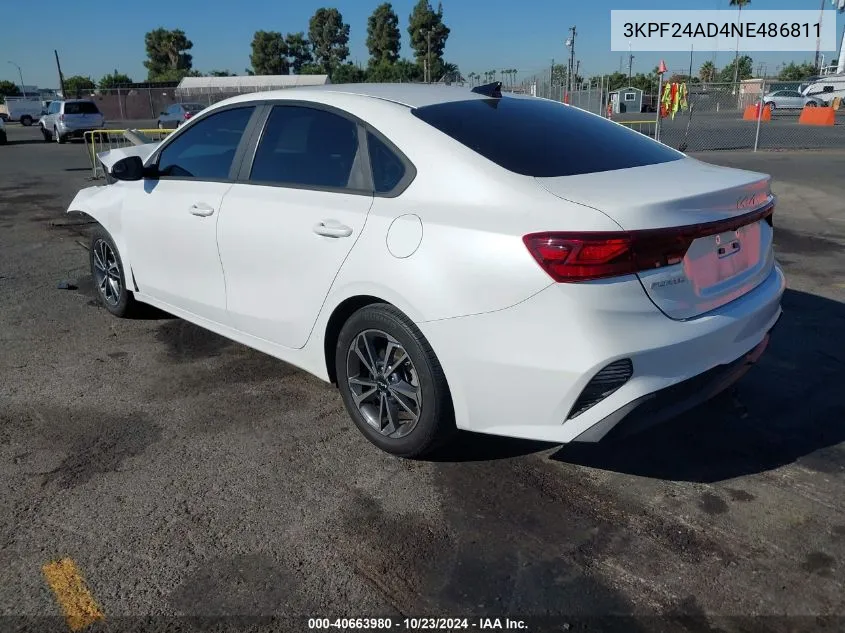 2022 Kia Forte Lxs VIN: 3KPF24AD4NE486811 Lot: 40663980