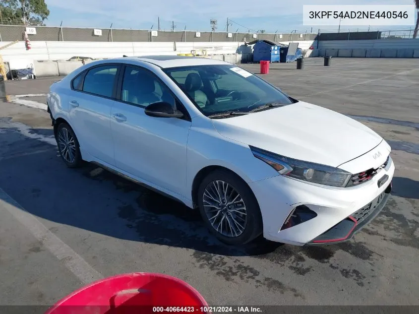 2022 Kia Forte Gt-Line VIN: 3KPF54AD2NE440546 Lot: 40664423