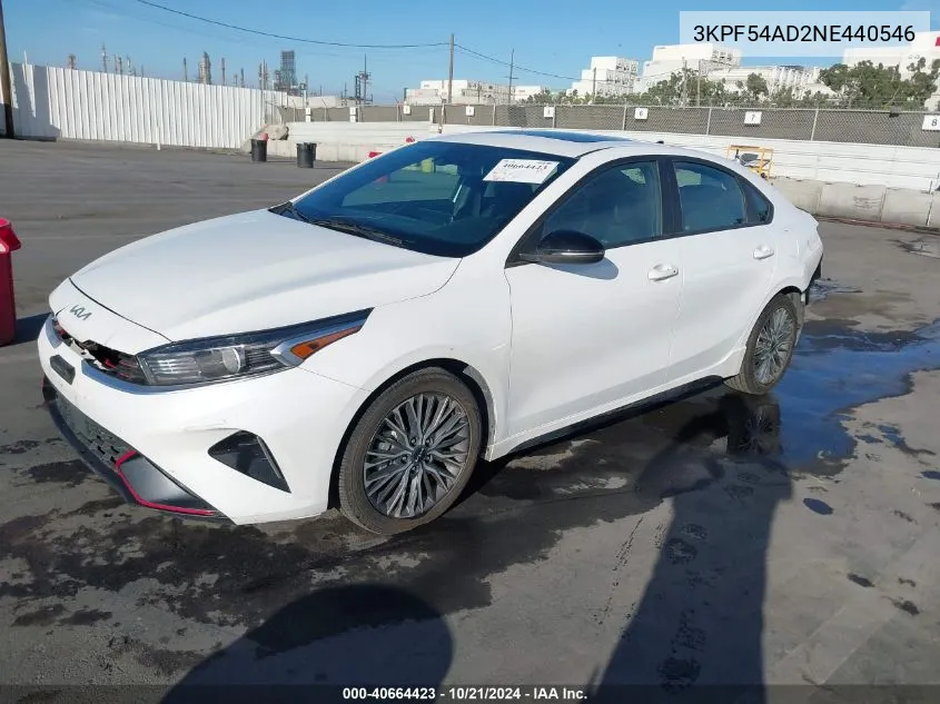 2022 Kia Forte Gt-Line VIN: 3KPF54AD2NE440546 Lot: 40664423