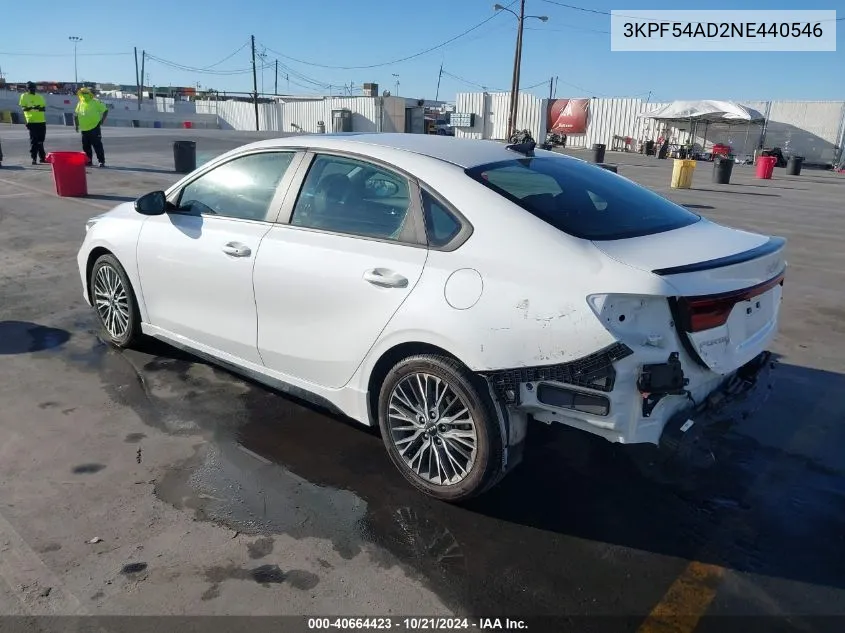 2022 Kia Forte Gt-Line VIN: 3KPF54AD2NE440546 Lot: 40664423