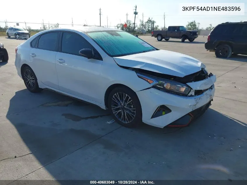 2022 Kia Forte Gt Line VIN: 3KPF54AD1NE483596 Lot: 40683049