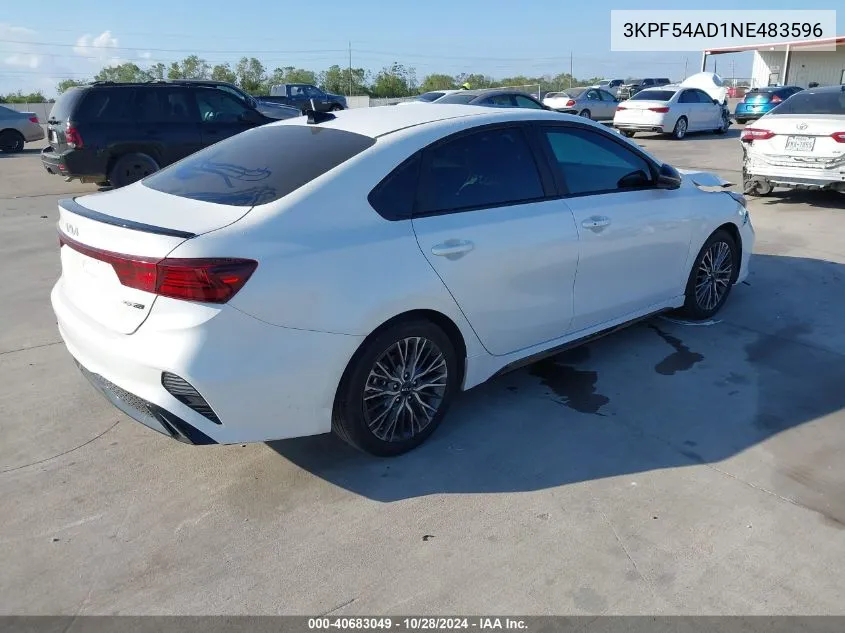 2022 Kia Forte Gt Line VIN: 3KPF54AD1NE483596 Lot: 40683049