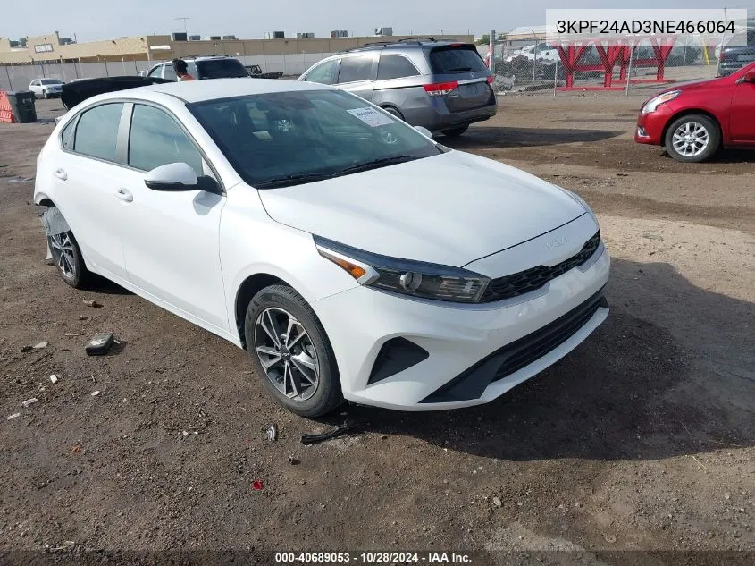 2022 Kia Forte Lxs W/Intellig Fe/Lxs VIN: 3KPF24AD3NE466064 Lot: 40689053