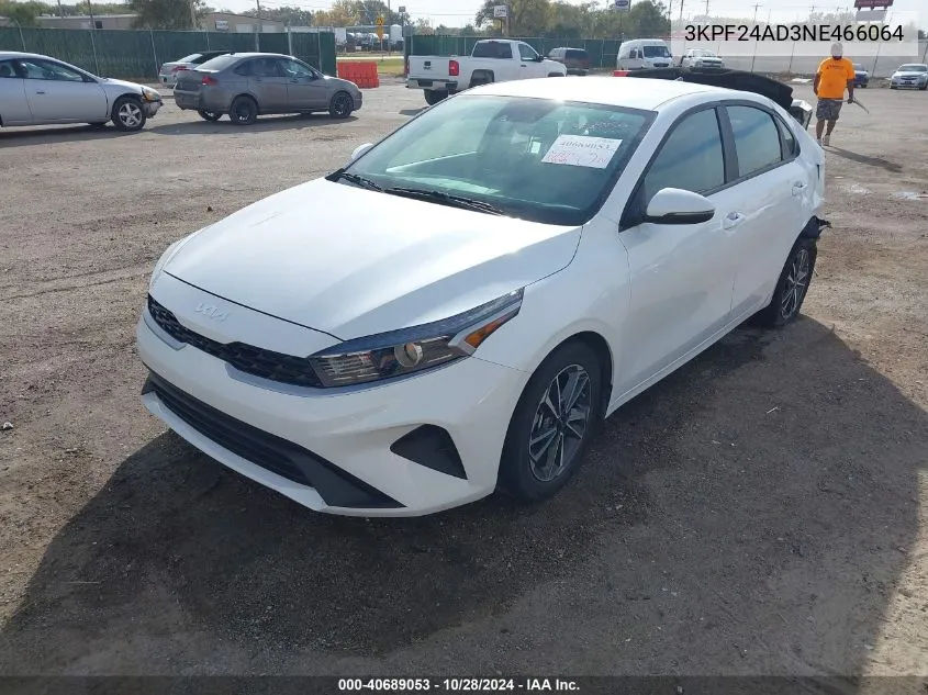 2022 Kia Forte Lxs W/Intellig Fe/Lxs VIN: 3KPF24AD3NE466064 Lot: 40689053