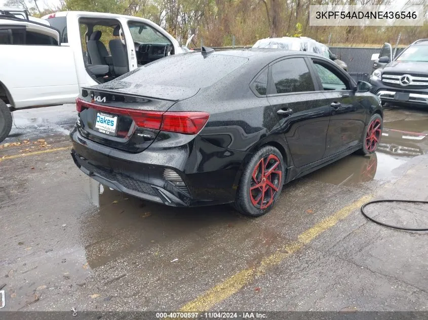 2022 Kia Forte Gt-Line VIN: 3KPF54AD4NE436546 Lot: 40700597