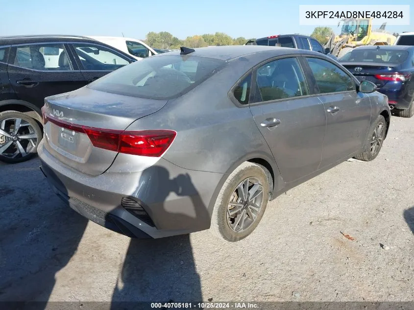 2022 Kia Forte Lxs VIN: 3KPF24AD8NE484284 Lot: 40705181