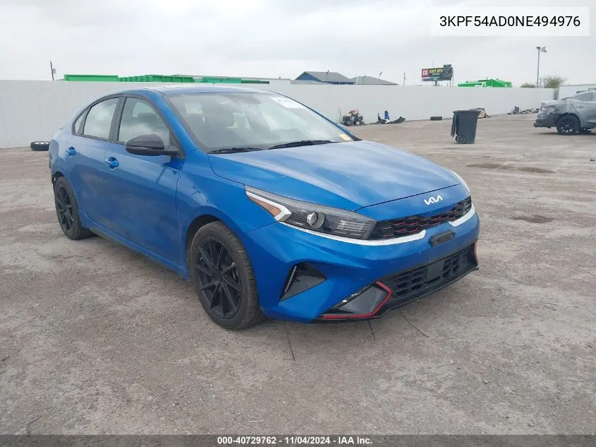 2022 Kia Forte Gt-Line VIN: 3KPF54AD0NE494976 Lot: 40729762