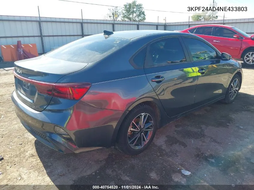 2022 Kia Forte Lxs VIN: 3KPF24AD4NE433803 Lot: 40754520