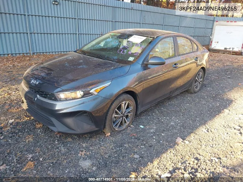 2022 Kia Forte Lxs VIN: 3KPF24AD9NE496265 Lot: 40774901