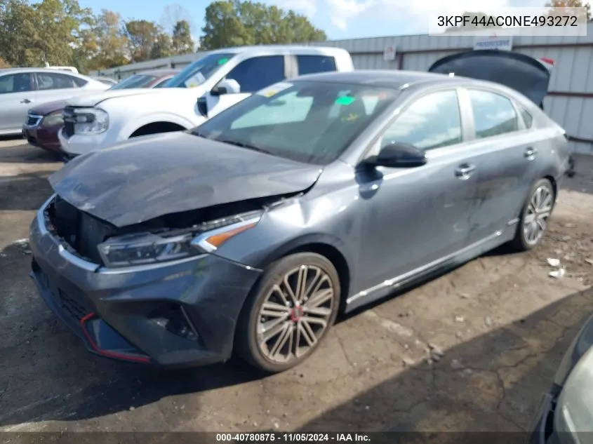 2022 Kia Forte Gt VIN: 3KPF44AC0NE493272 Lot: 40780875