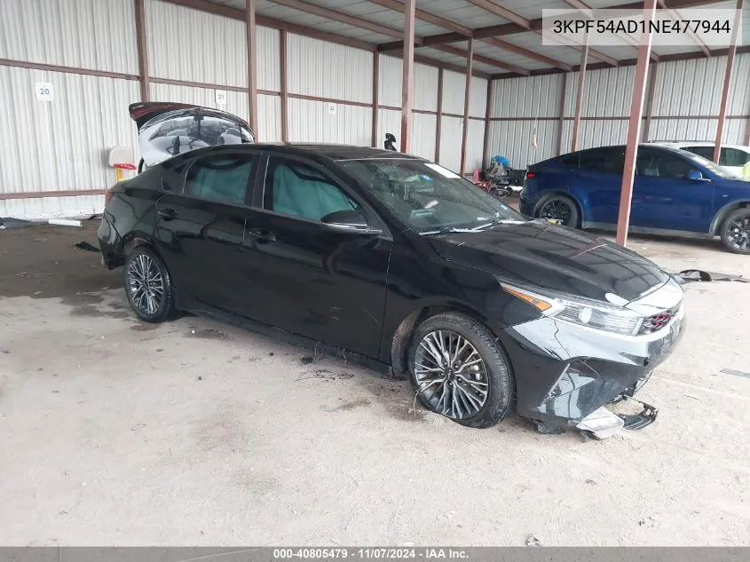 2022 Kia Forte Gt-Line VIN: 3KPF54AD1NE477944 Lot: 40805479