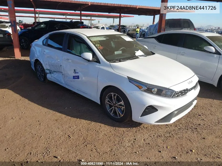 2022 Kia Forte Lxs VIN: 3KPF24AD8NE441726 Lot: 40821890