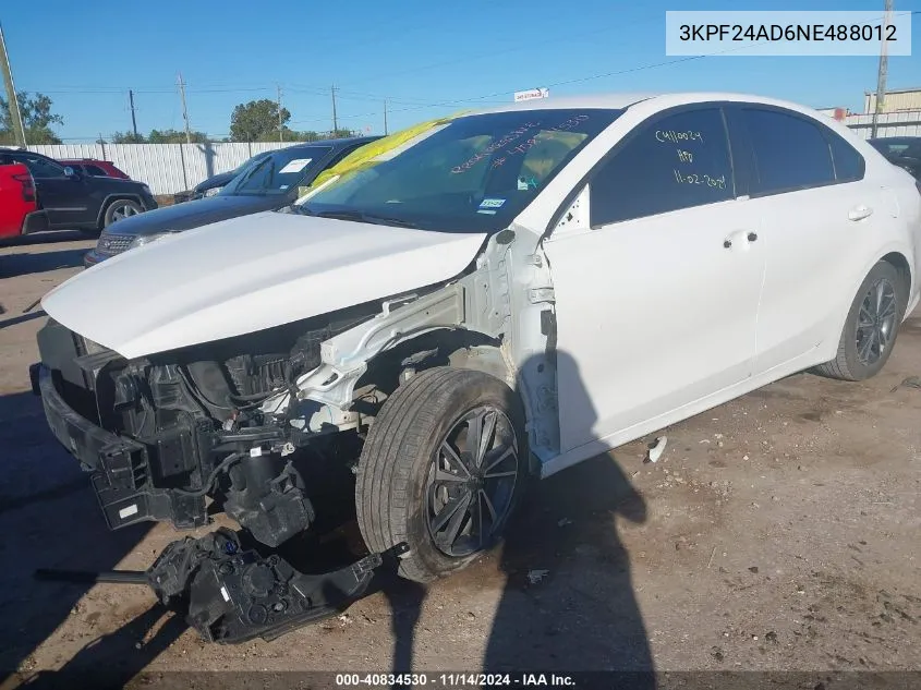 2022 Kia Forte Lxs VIN: 3KPF24AD6NE488012 Lot: 40834530