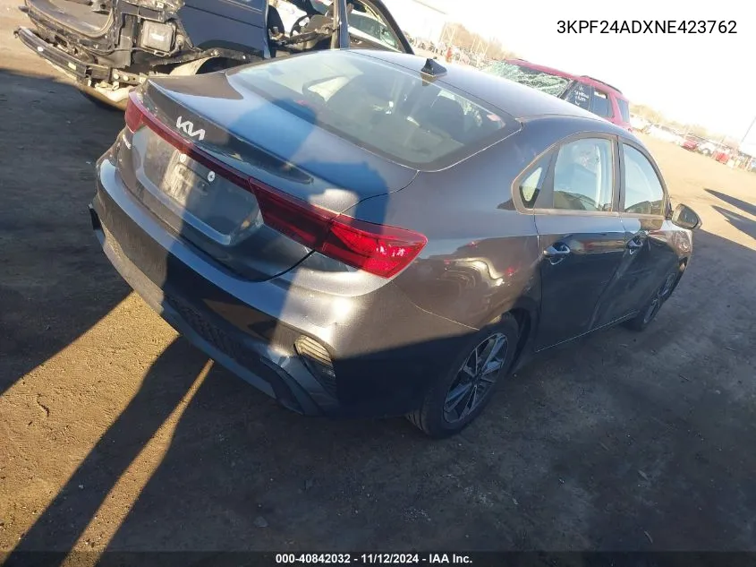 2022 Kia Forte Lxs VIN: 3KPF24ADXNE423762 Lot: 40842032