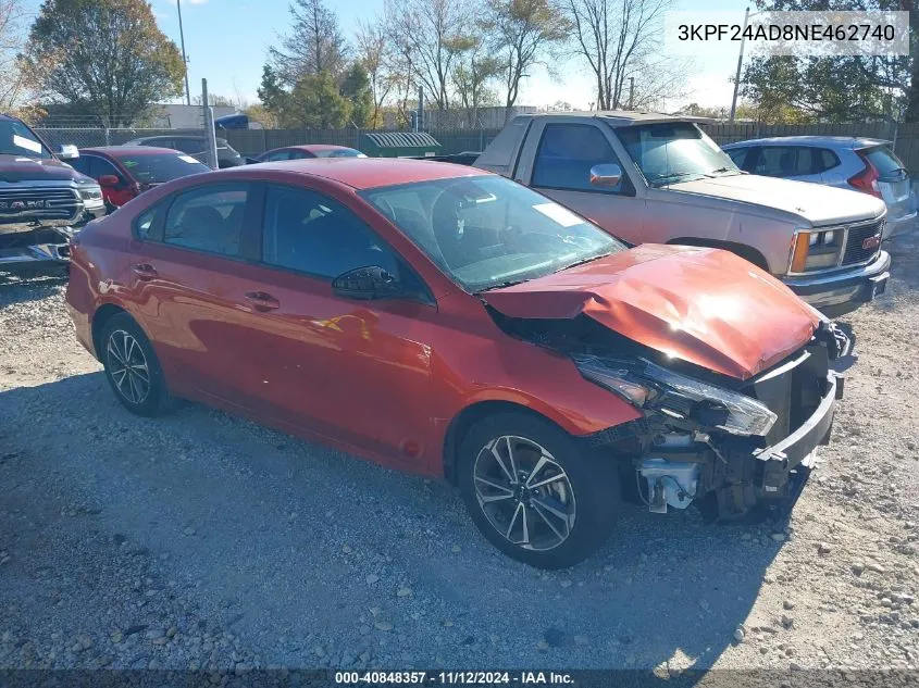 2022 Kia Forte Lxs VIN: 3KPF24AD8NE462740 Lot: 40848357