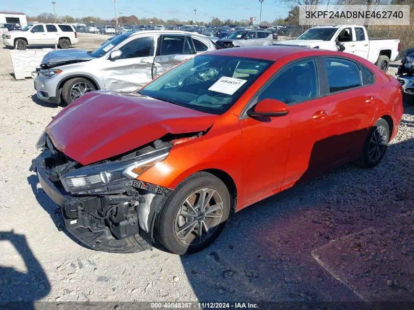 2022 Kia Forte Lxs VIN: 3KPF24AD8NE462740 Lot: 40848357