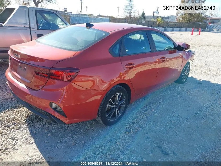 2022 Kia Forte Lxs VIN: 3KPF24AD8NE462740 Lot: 40848357