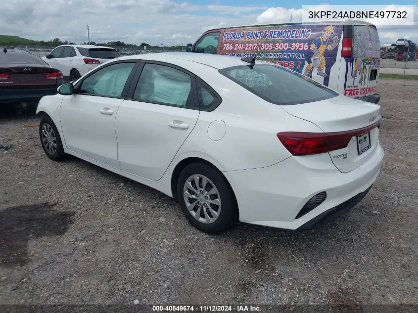 2022 Kia Forte Fe VIN: 3KPF24AD8NE497732 Lot: 40849674