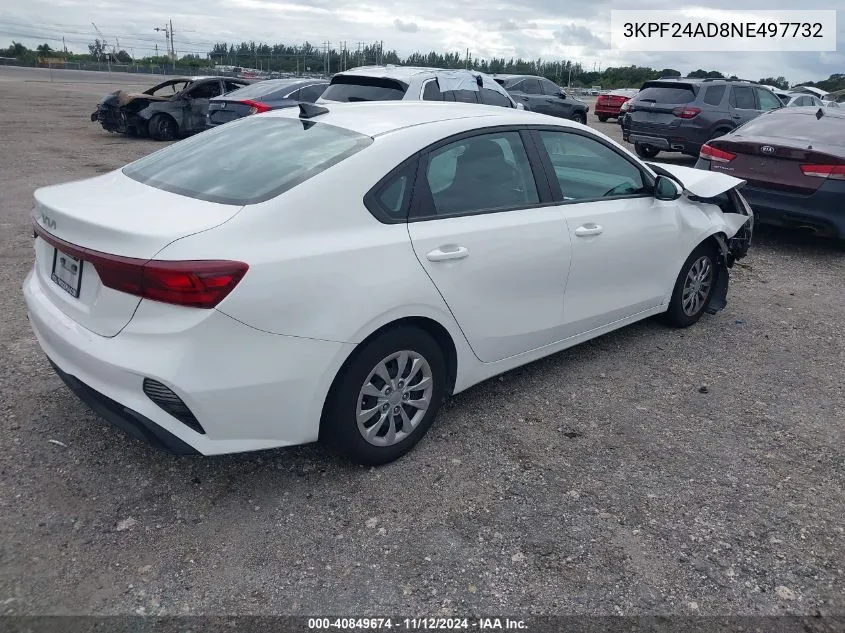 2022 Kia Forte Fe VIN: 3KPF24AD8NE497732 Lot: 40849674