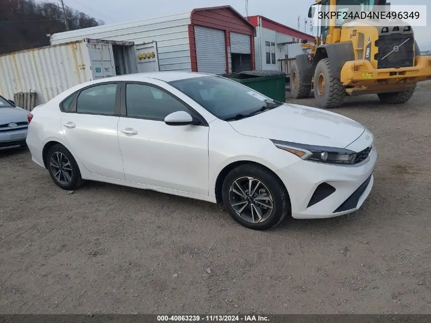 2022 Kia Forte Lxs VIN: 3KPF24AD4NE496349 Lot: 40863239