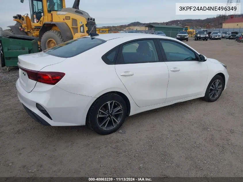 2022 Kia Forte Lxs VIN: 3KPF24AD4NE496349 Lot: 40863239