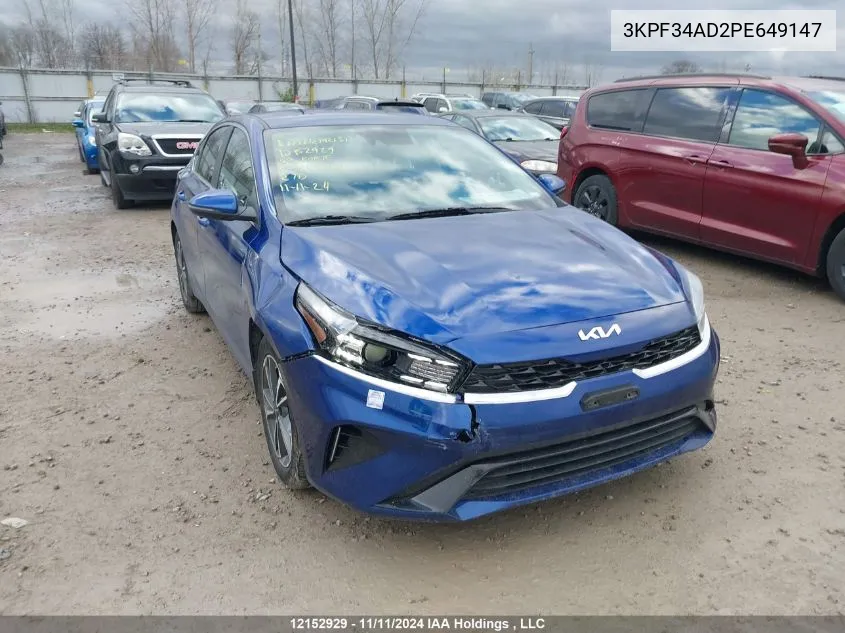 2023 Kia Forte VIN: 3KPF34AD2PE649147 Lot: 12152929