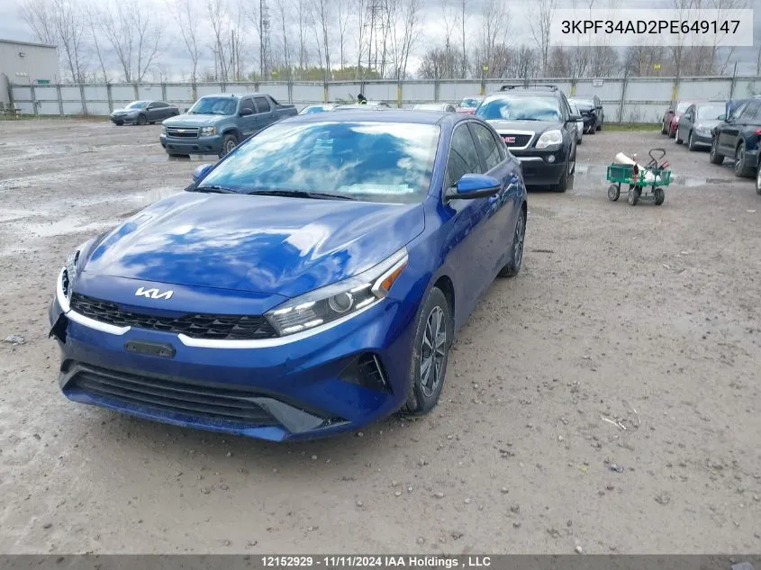 2023 Kia Forte VIN: 3KPF34AD2PE649147 Lot: 12152929