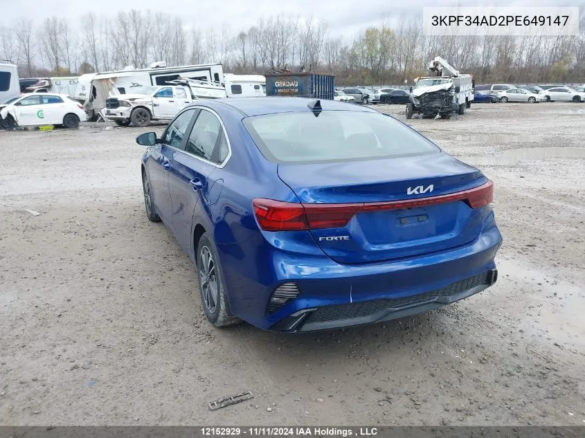 2023 Kia Forte VIN: 3KPF34AD2PE649147 Lot: 12152929