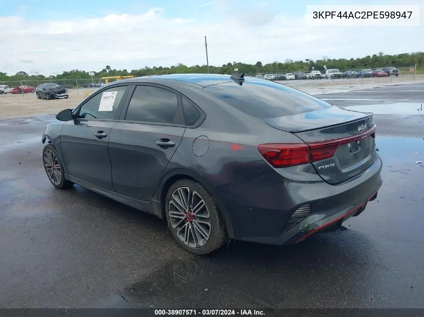 2023 Kia Forte Gt VIN: 3KPF44AC2PE598947 Lot: 38907571