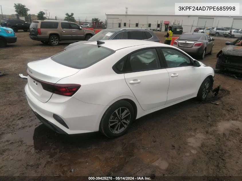 2023 Kia Forte Lxs VIN: 3KPF24AD7PE685998 Lot: 39425270