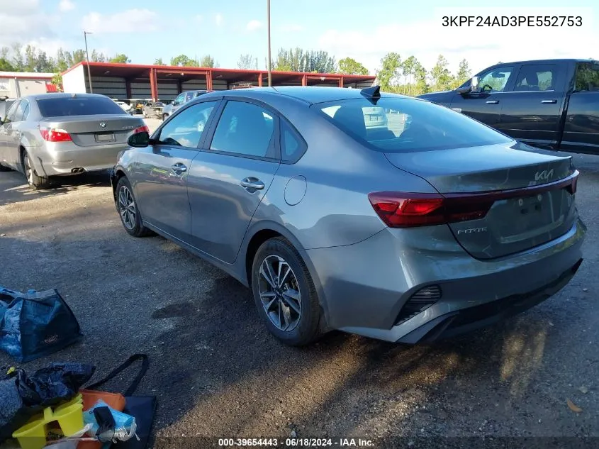 2023 Kia Forte Lxs VIN: 3KPF24AD3PE552753 Lot: 39654443