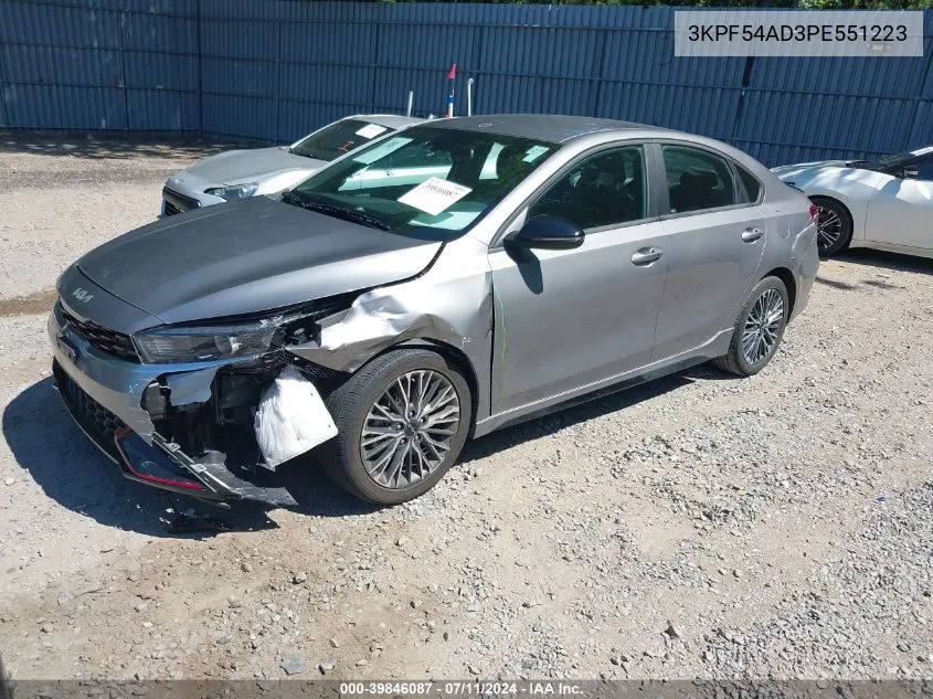 2023 Kia Forte Gt-Line VIN: 3KPF54AD3PE551223 Lot: 39846087