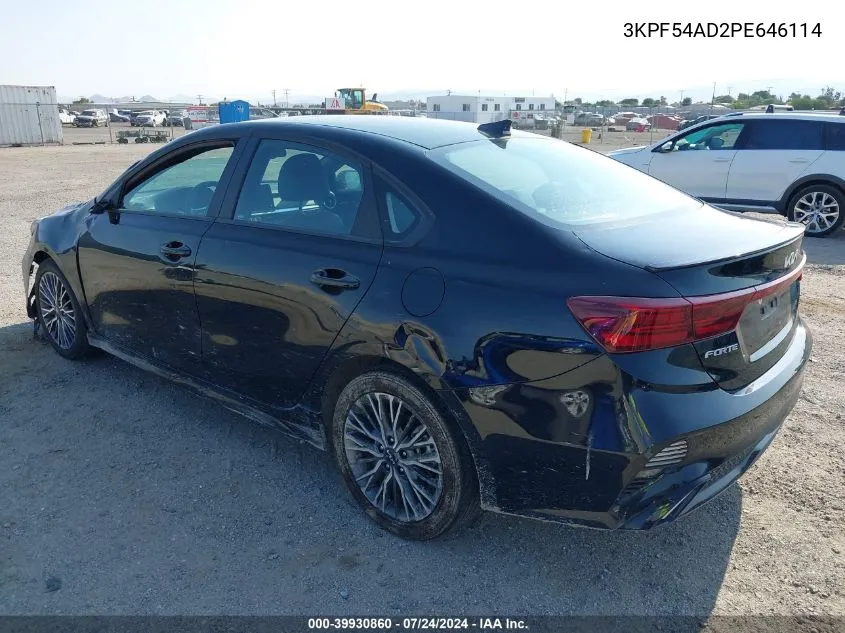 2023 Kia Forte Gt-Line VIN: 3KPF54AD2PE646114 Lot: 39930860