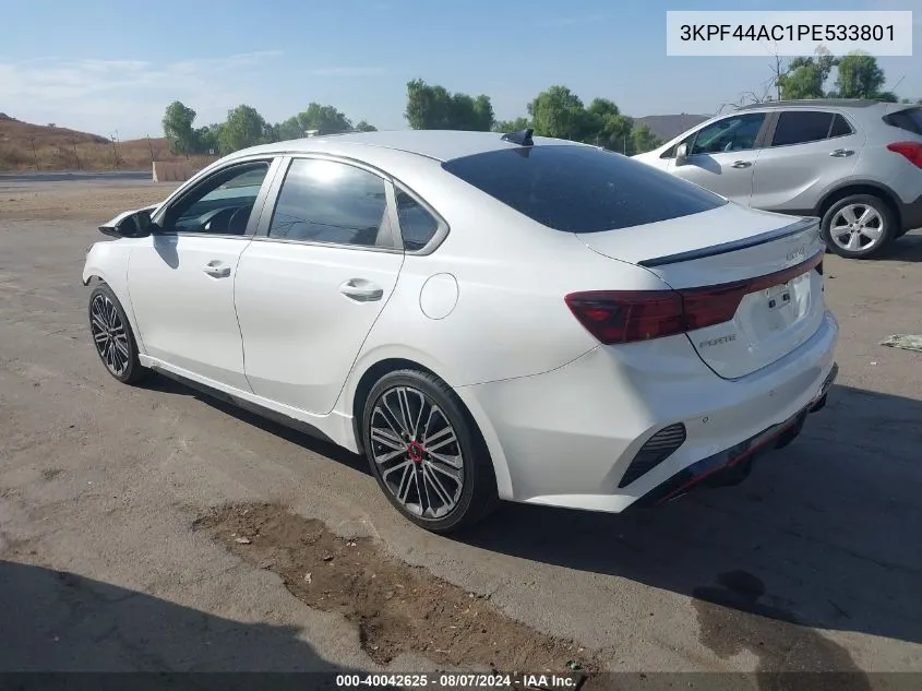 2023 Kia Forte Gt VIN: 3KPF44AC1PE533801 Lot: 40042625