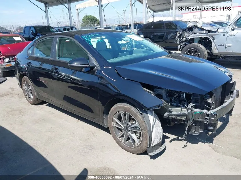 2023 Kia Forte Lxs VIN: 3KPF24AD5PE511931 Lot: 40055592