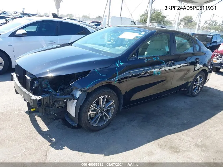 2023 Kia Forte Lxs VIN: 3KPF24AD5PE511931 Lot: 40055592