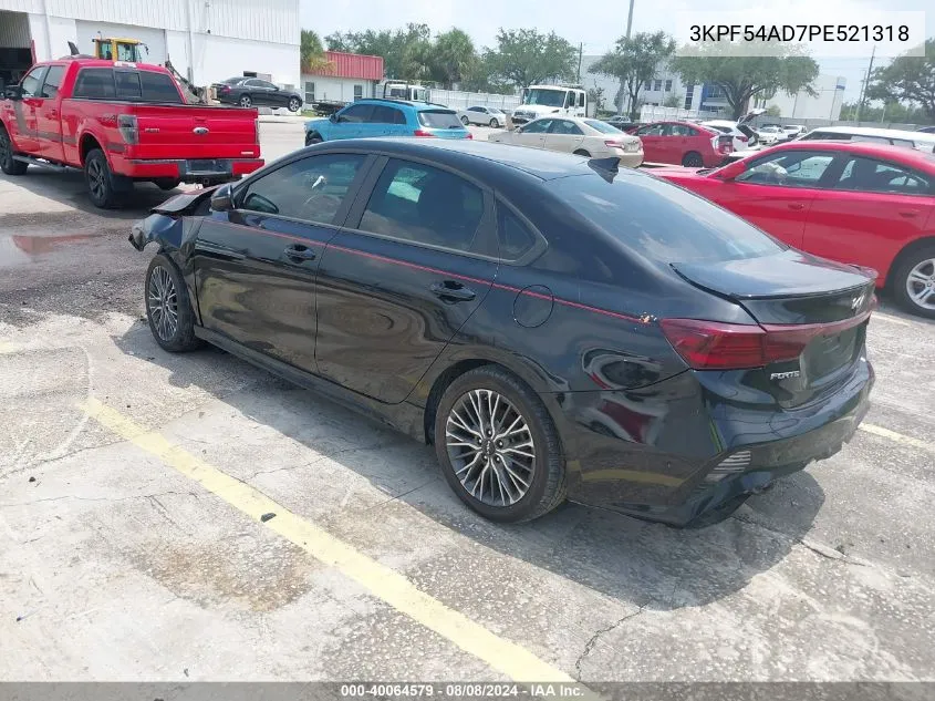 2023 Kia Forte Gt-Line VIN: 3KPF54AD7PE521318 Lot: 40064579