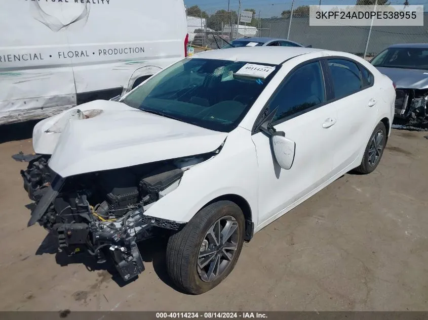 2023 Kia Forte Lxs VIN: 3KPF24AD0PE538955 Lot: 40114234