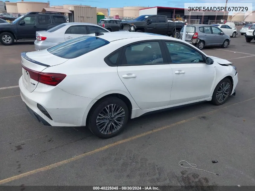 2023 Kia Forte Gt-Line VIN: 3KPF54AD5PE670729 Lot: 40225045