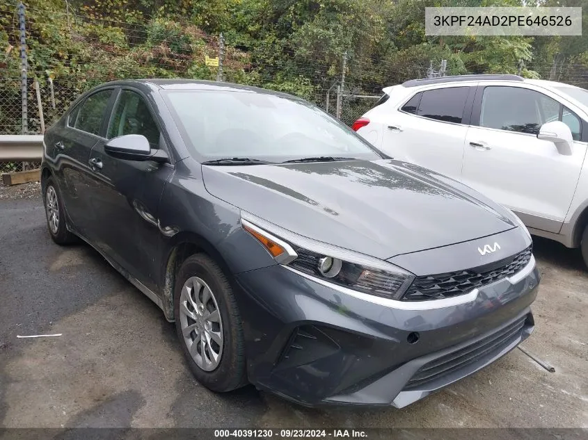 2023 Kia Forte Lx VIN: 3KPF24AD2PE646526 Lot: 40391230