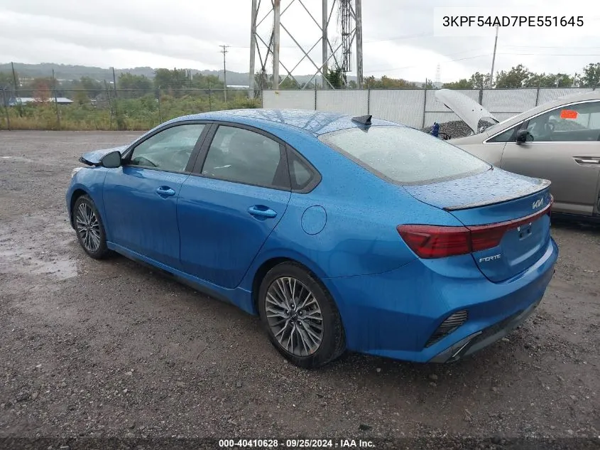 2023 Kia Forte Gt-Line VIN: 3KPF54AD7PE551645 Lot: 40410628