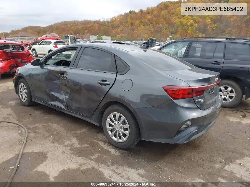 2023 Kia Forte Lx VIN: 3KPF24AD3PE685402 Lot: 40693241