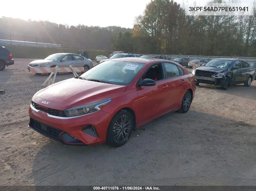 2023 Kia Forte Gt-Line VIN: 3KPF54AD7PE651941 Lot: 40711076