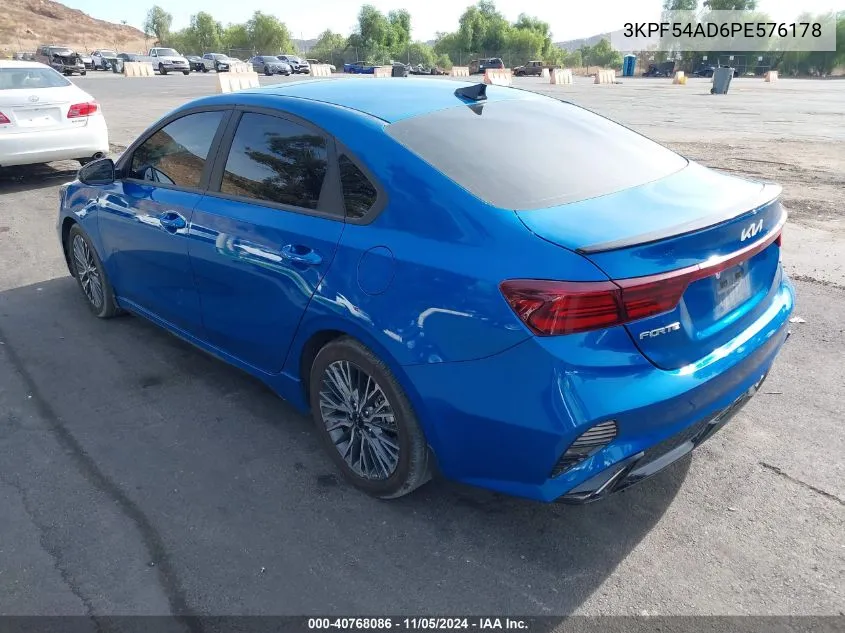 2023 Kia Forte Gt-Line VIN: 3KPF54AD6PE576178 Lot: 40768086